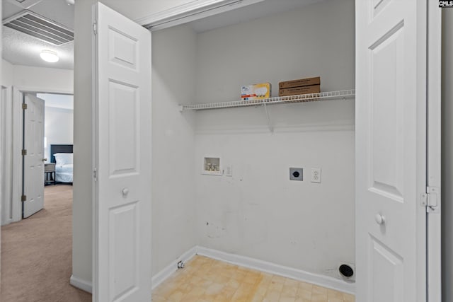 washroom featuring hookup for a washing machine and electric dryer hookup