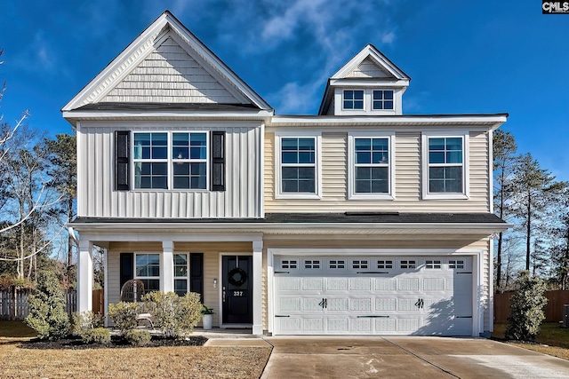 view of front facade with a garage