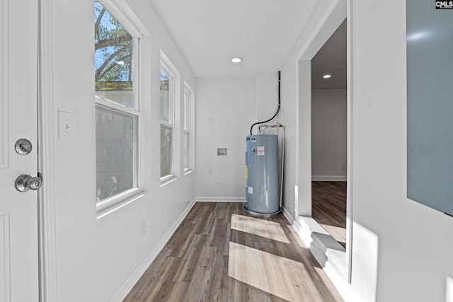 utility room featuring electric water heater