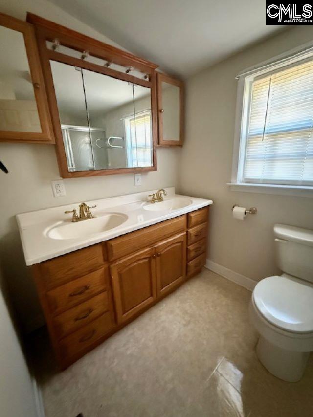 bathroom with vanity and toilet