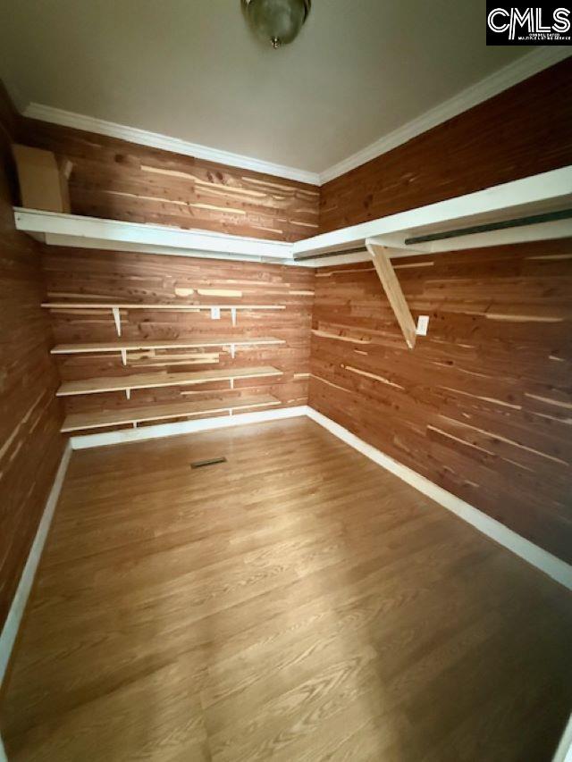 spacious closet with hardwood / wood-style floors