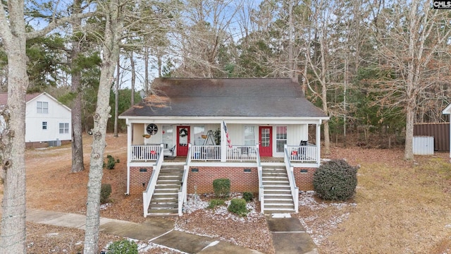 view of front of home with a porch