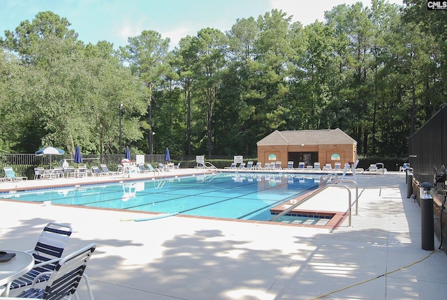 view of pool with a patio