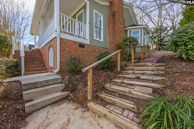 view of property exterior featuring a balcony