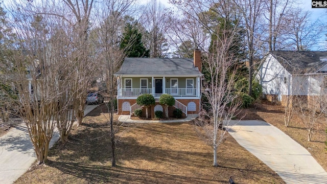 view of front of home with covered porch