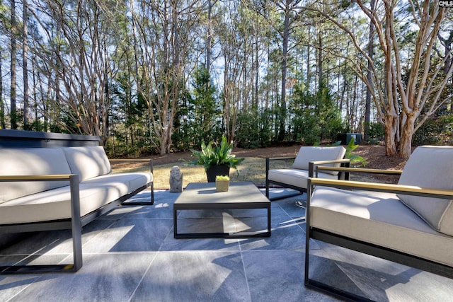 view of patio featuring an outdoor hangout area