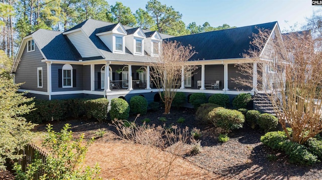 view of new england style home