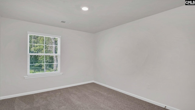 view of carpeted spare room