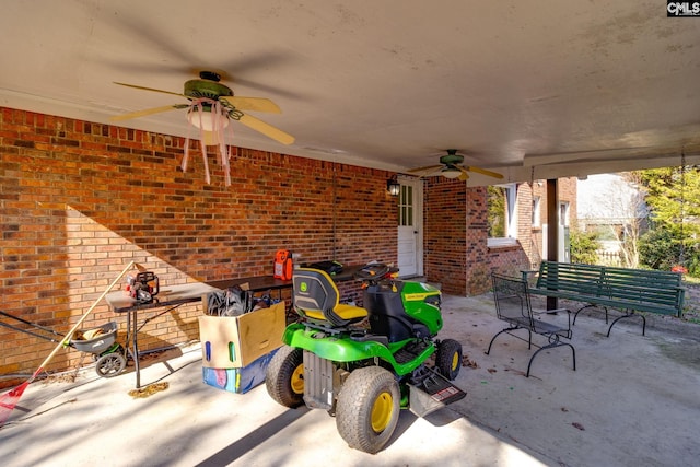 view of patio / terrace with ceiling fan