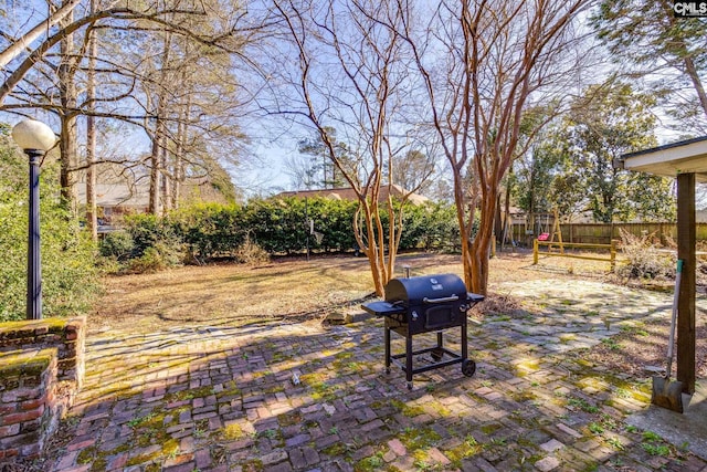 view of patio / terrace with area for grilling