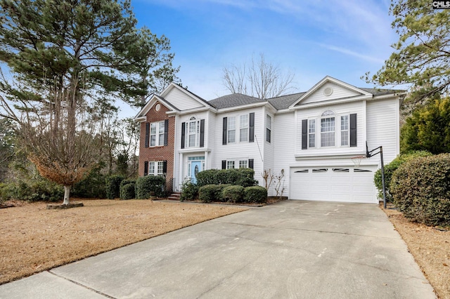 view of front of house with a garage