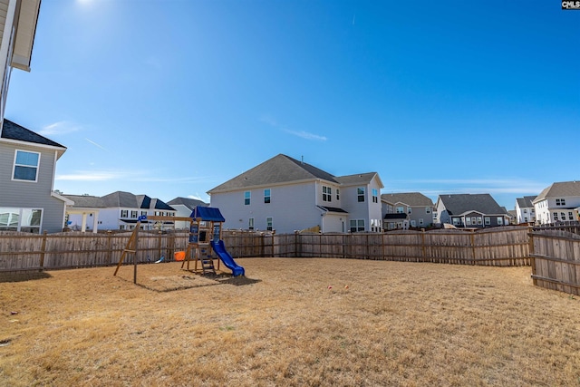 view of yard featuring a playground