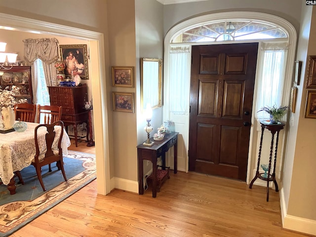 entryway featuring light hardwood / wood-style floors