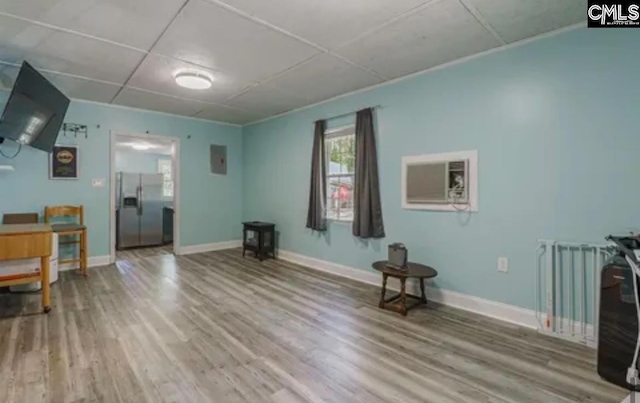 living room with hardwood / wood-style flooring