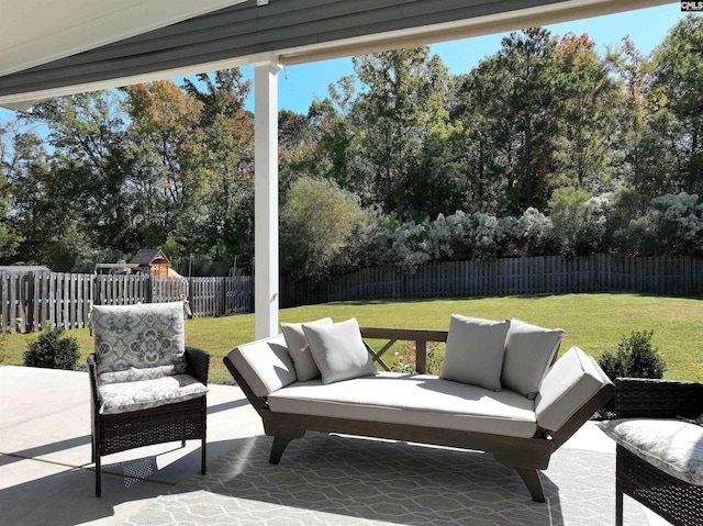 view of patio / terrace featuring an outdoor hangout area