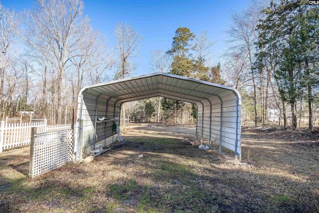 view of parking featuring a carport