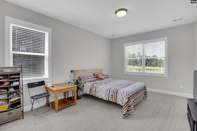 bedroom with carpet