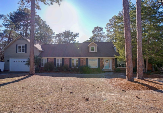 view of front of house with a garage