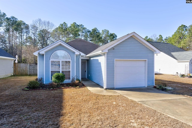 single story home featuring a garage