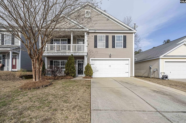 front of property featuring a garage and a front yard