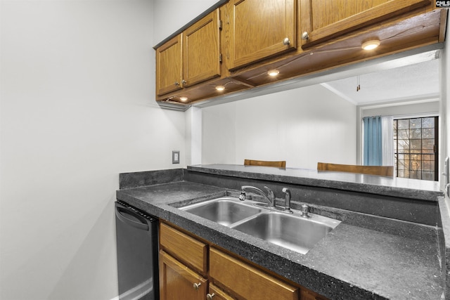 kitchen with black dishwasher and sink