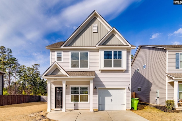 view of front of house featuring a garage