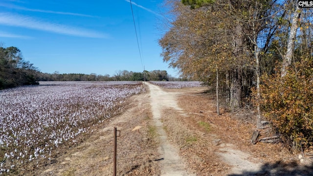 view of road featuring a rural view