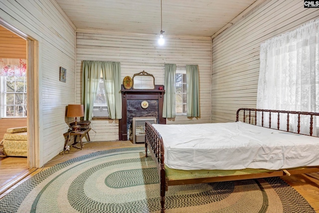 bedroom with hardwood / wood-style floors