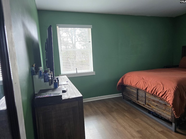 bedroom featuring dark wood-type flooring