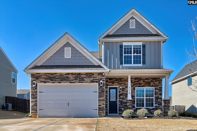 craftsman-style home with cooling unit