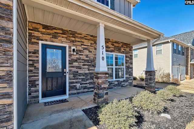 property entrance with a porch