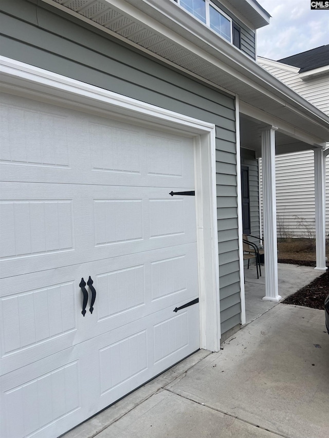 view of garage