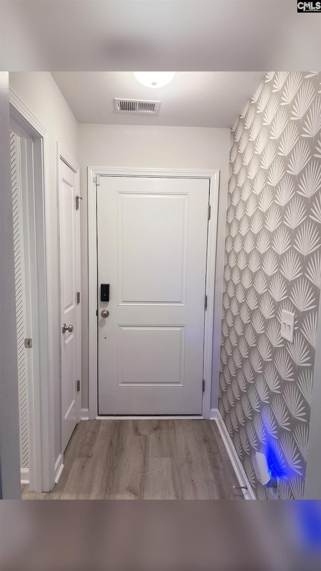 entryway featuring light wood-type flooring