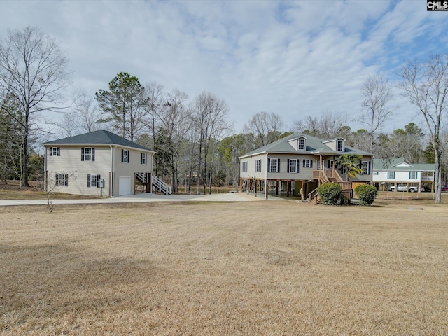 exterior space featuring a garage and covered porch