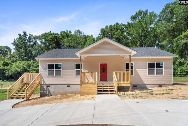 view of front of property with covered porch