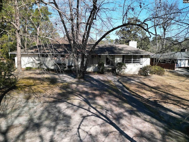 view of single story home