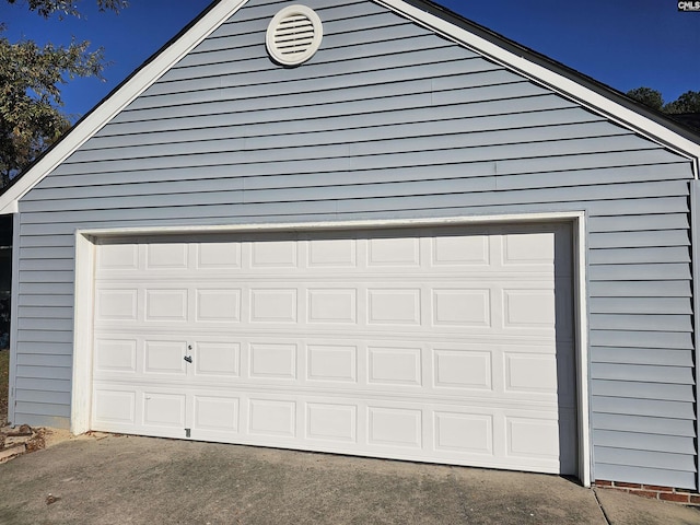 view of garage