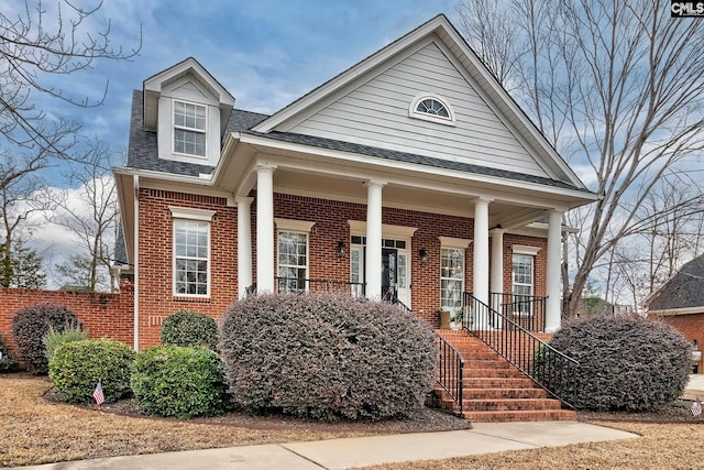 view of front of property with a porch