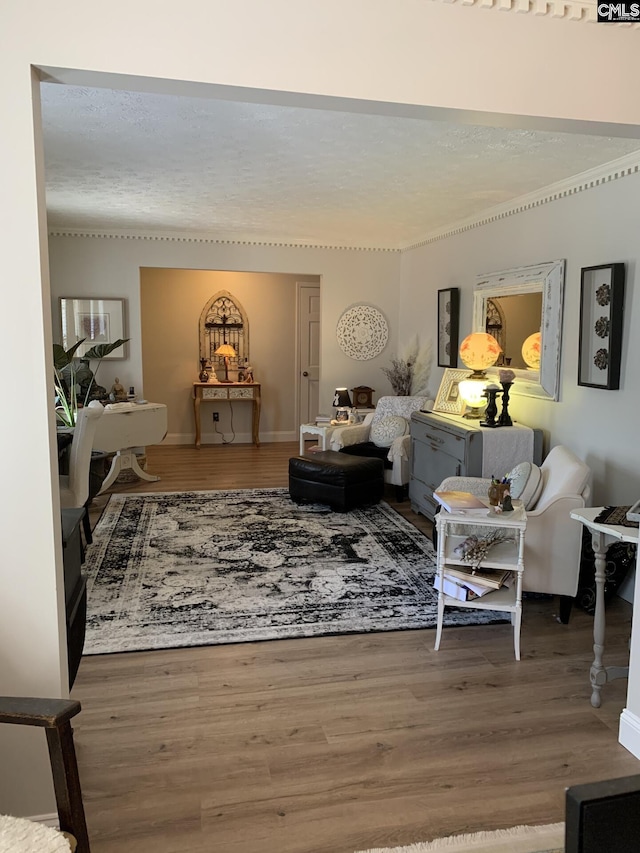 living room with hardwood / wood-style flooring