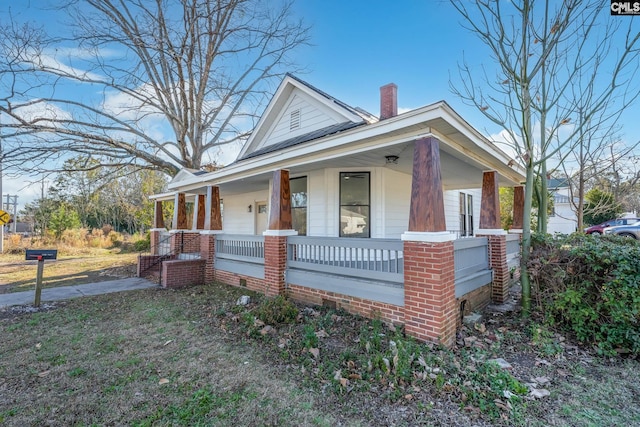 view of front of home with a porch