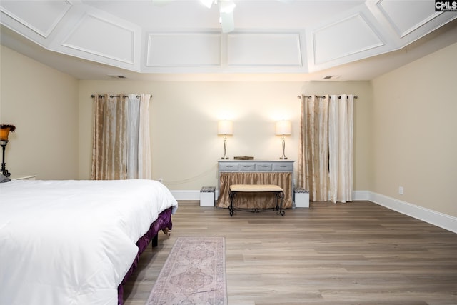 bedroom featuring hardwood / wood-style flooring