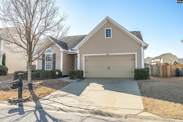 view of front property with a garage