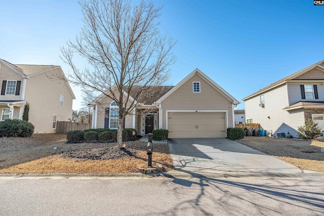 view of front of house with a garage