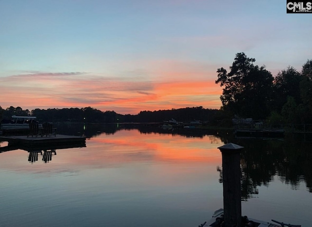 water view with a boat dock