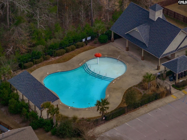 view of pool featuring a patio area