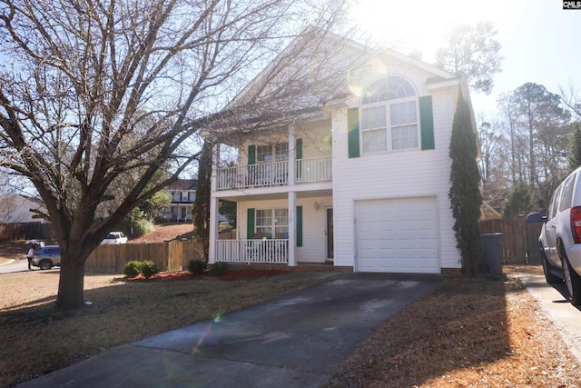 view of property featuring a garage