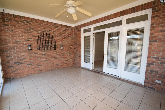 view of patio with ceiling fan