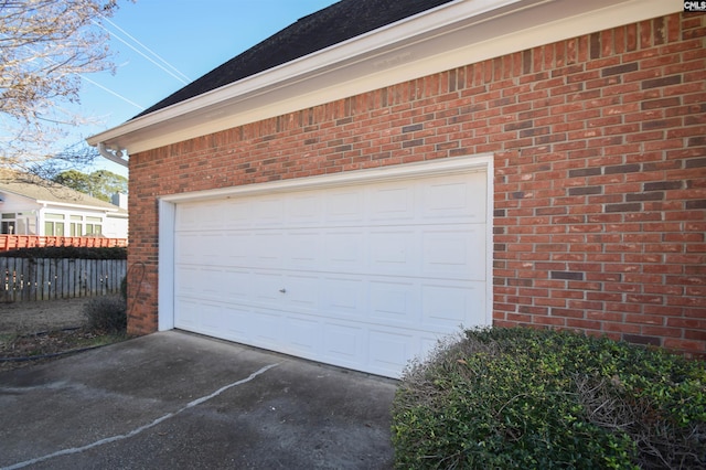 view of garage