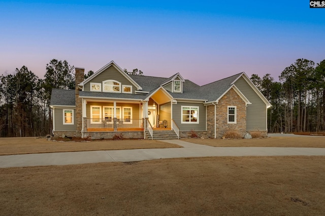 craftsman-style house with covered porch