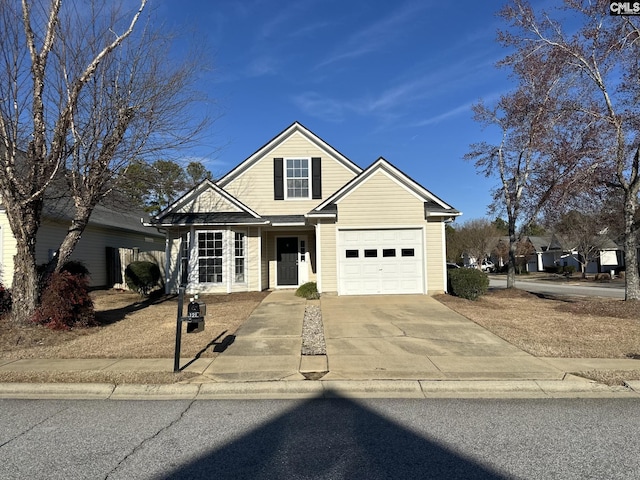 front of property with a garage